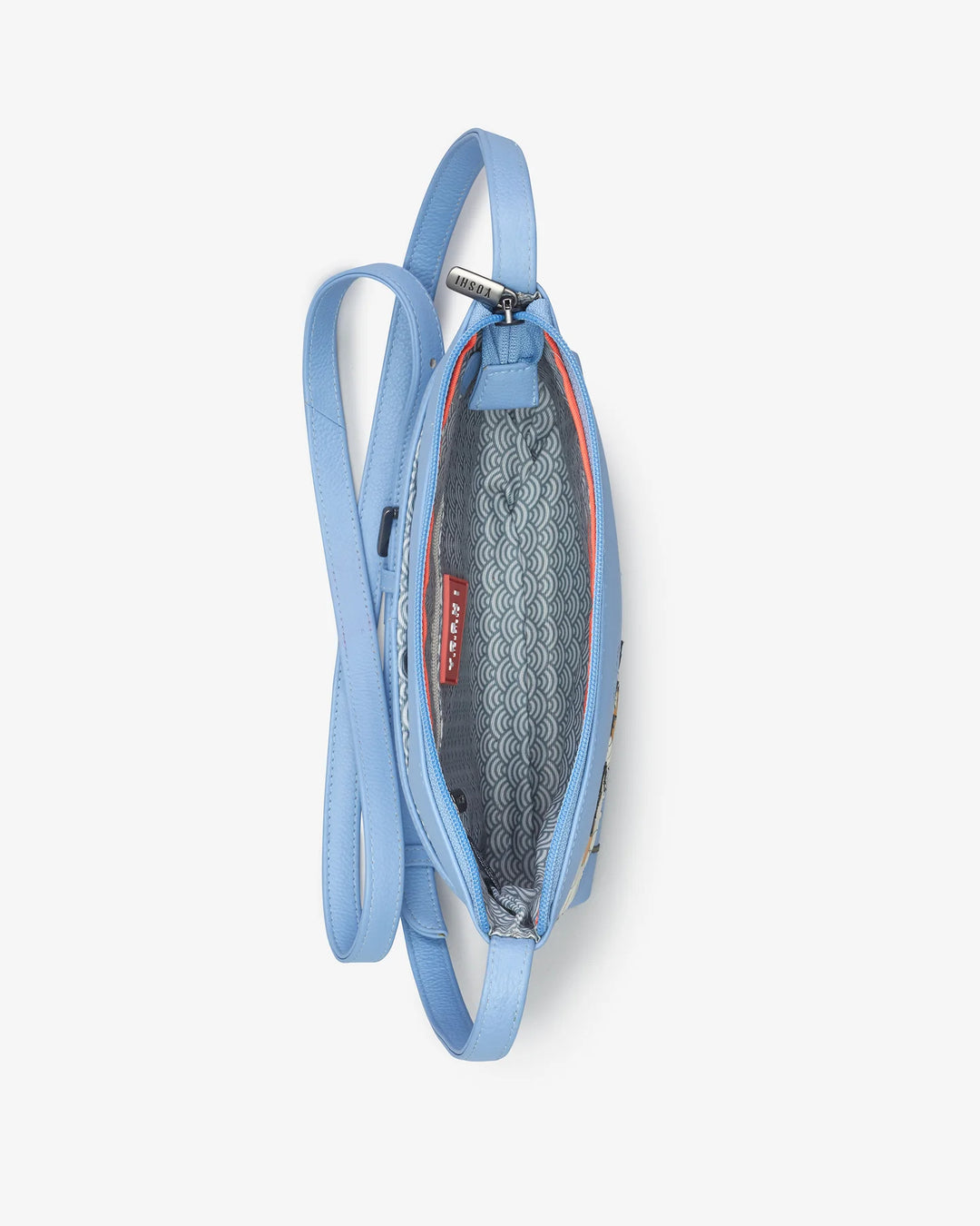 Bee Happy Blue Leather Cross Body Bag | YOSHI