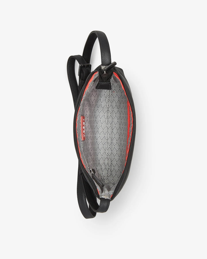 Bookworm Black Leather Cross Body Bag | YOSHI