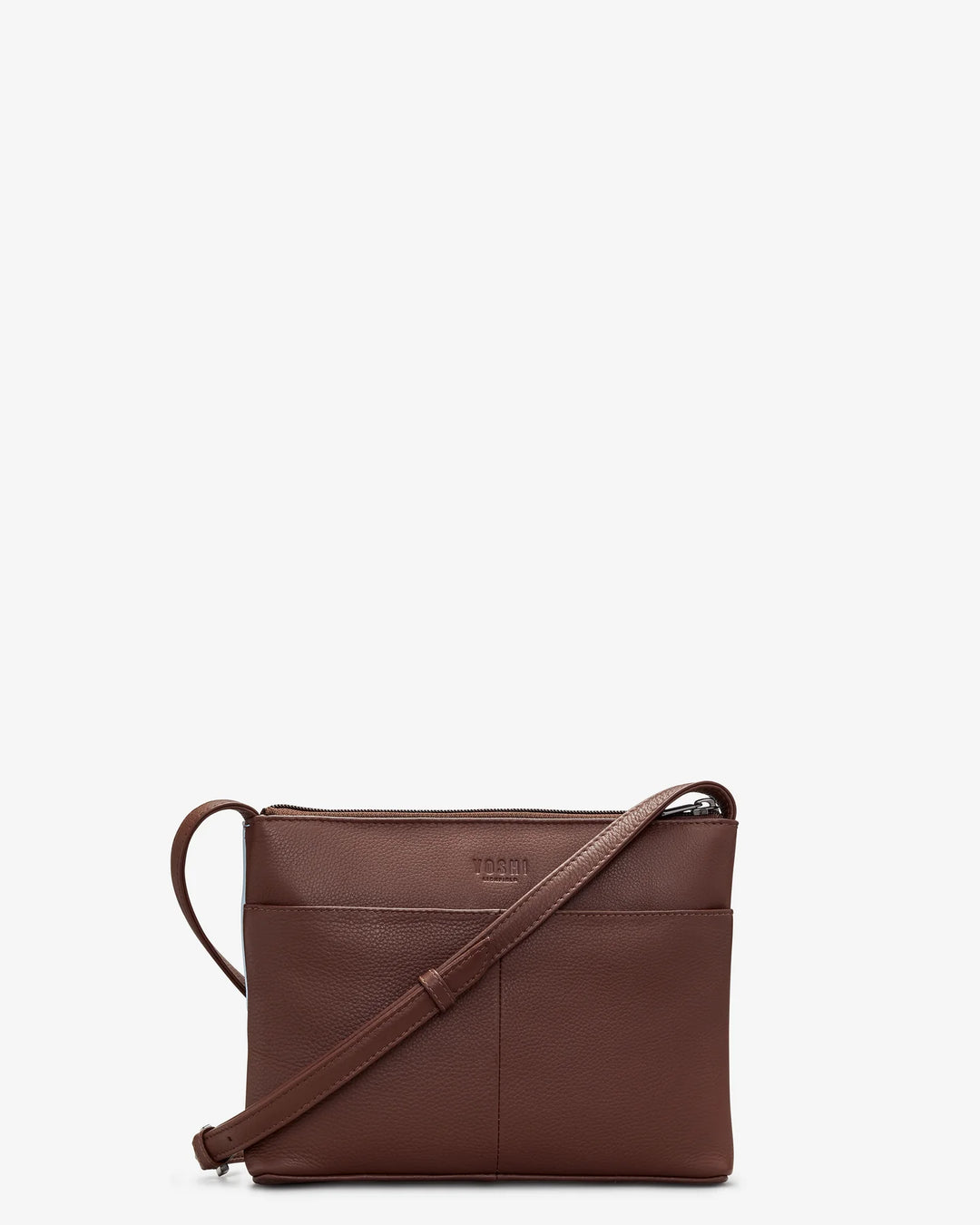 Bookworm Brown Leather Cross Body Bag | YOSHI