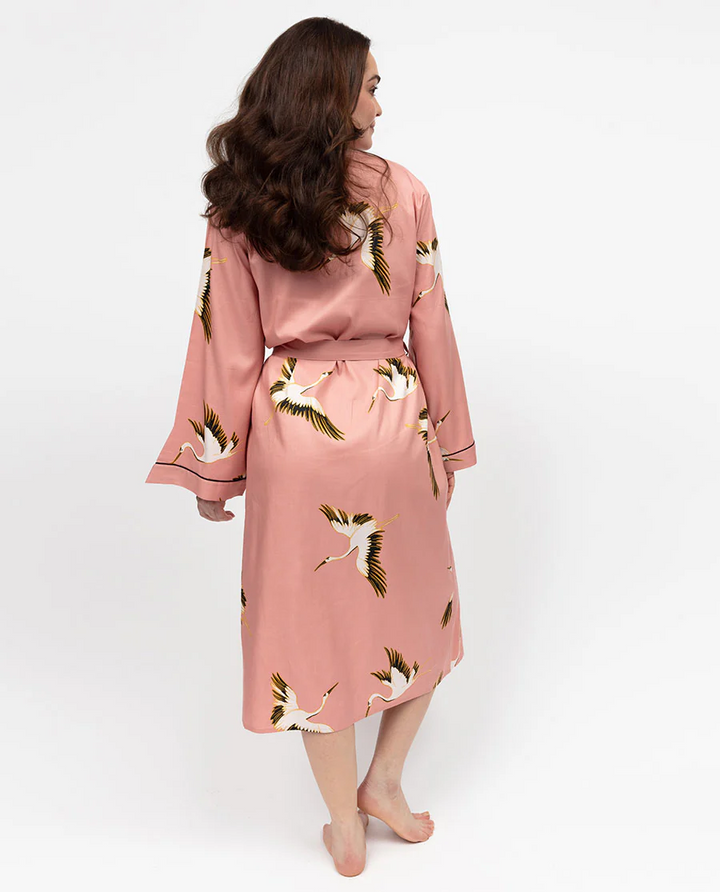Bonnie Crane Bird Long Dressing Gown
