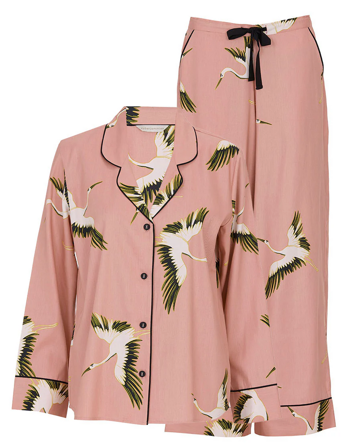 Bonnie Crane Bird Print Wide Leg Pyjamas