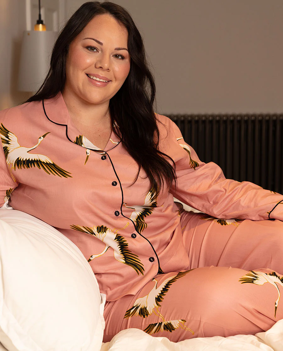 Bonnie Crane Bird Print Wide Leg Pyjamas