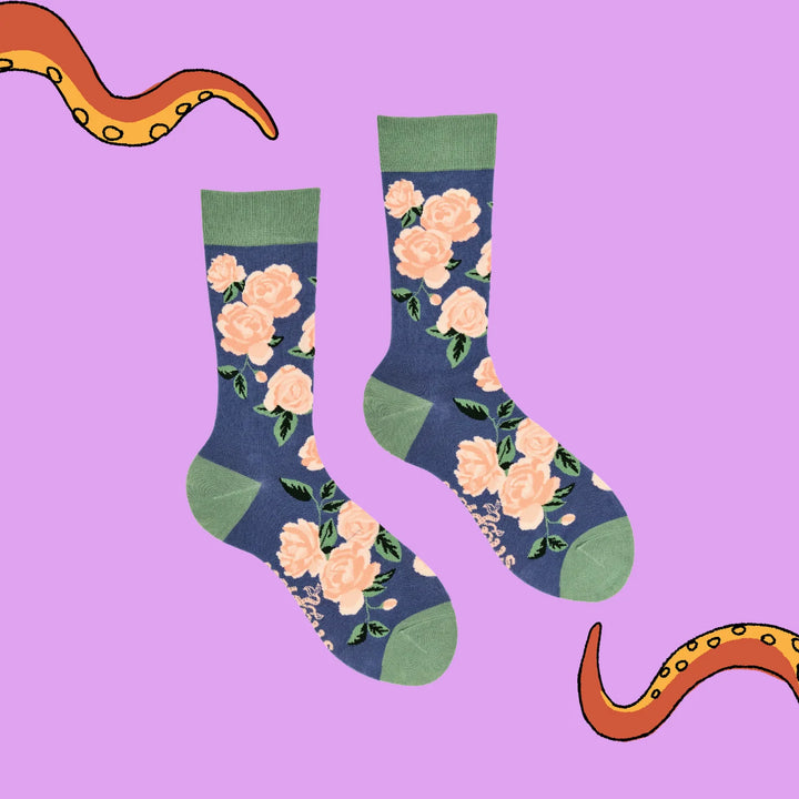 Bamboo Socks - Rose Floral