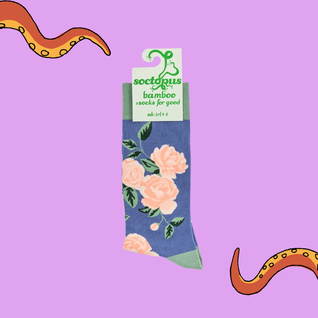 Bamboo Socks - Rose Floral