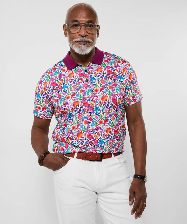 Fabulous Floral Men's Polo Shirt | Joe Browns