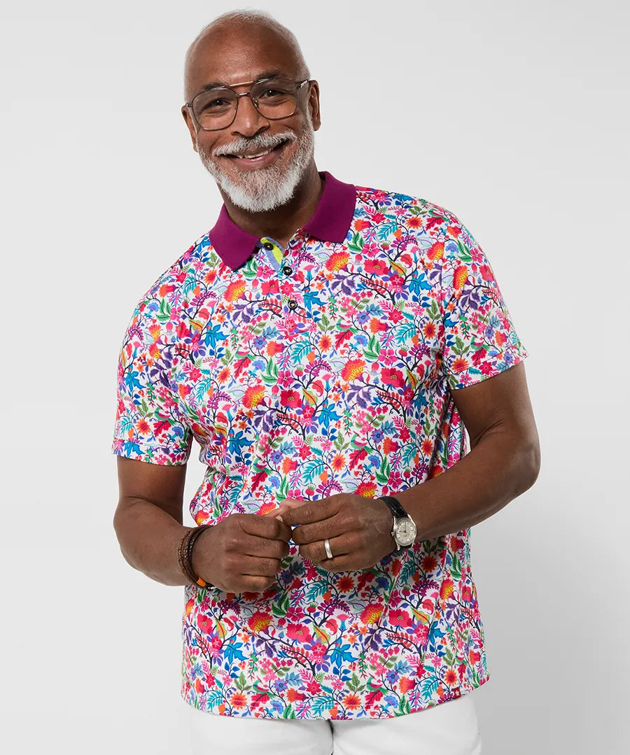 Fabulous Floral Men's Polo Shirt | Joe Browns