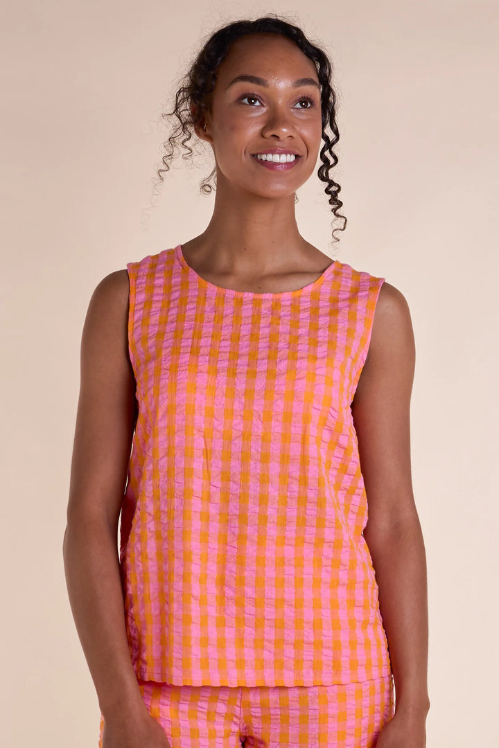 Nomads Textured Check Vest Top