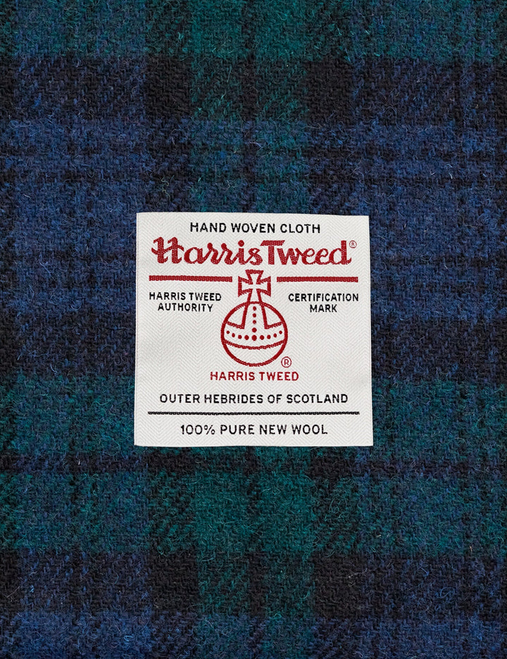 Highland Thistle Harris Tweed & Black Leather Zip Top Purse