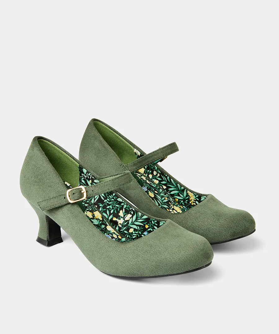 Lady Lou Mary Jane Shoes | Forest Green