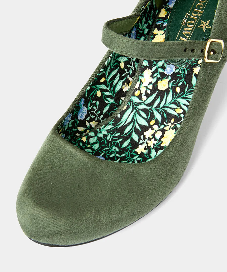 Lady Lou Mary Jane Shoes | Forest Green