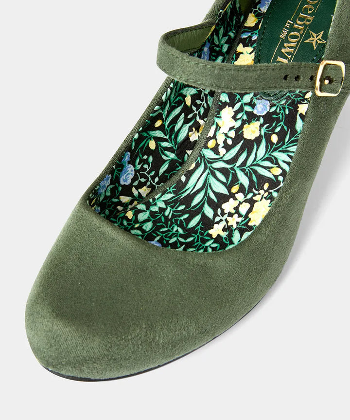 Lady Lou Mary Jane Shoes | Forest Green