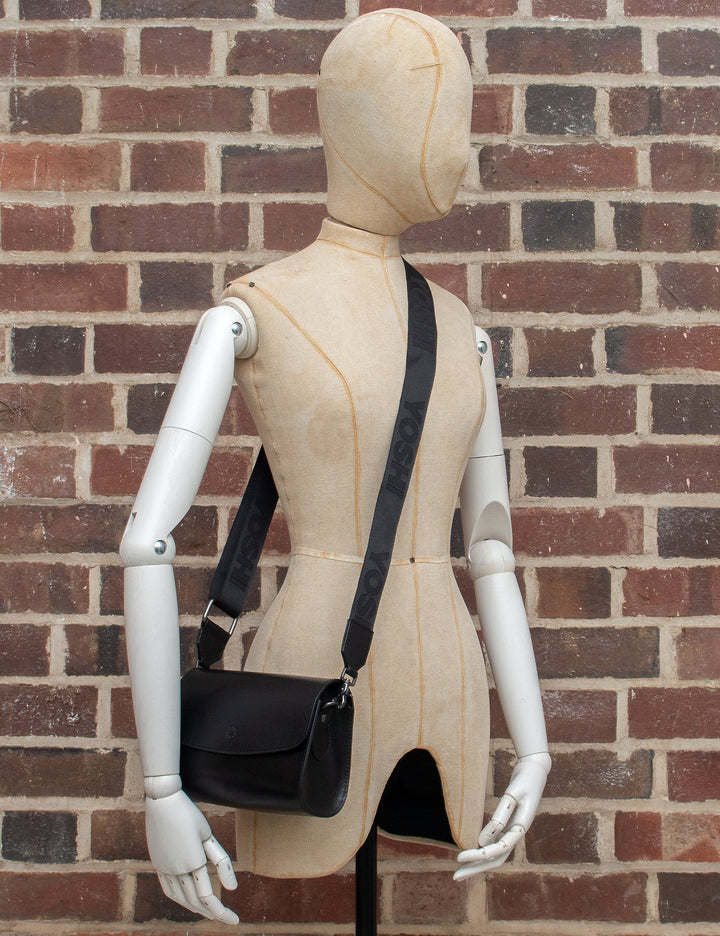 Newham Black Leather Cross Body Satchel Bag | YOSHI