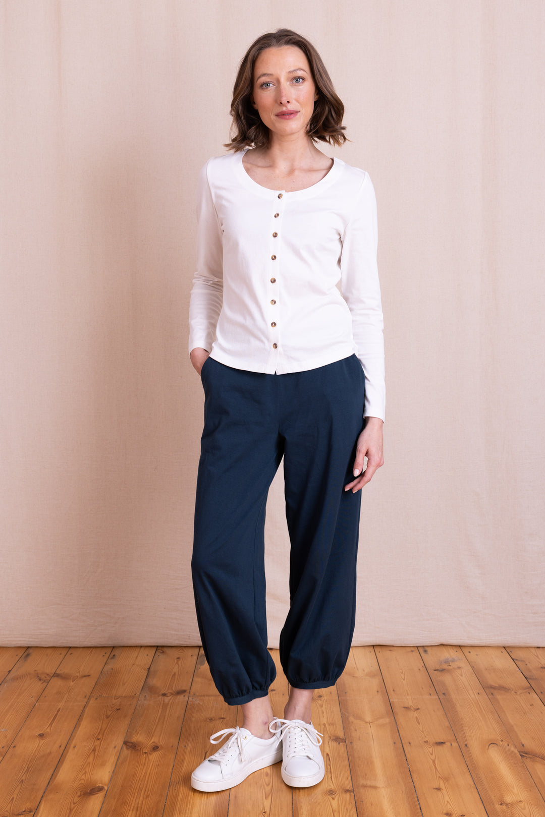 Button Through Jersey Top