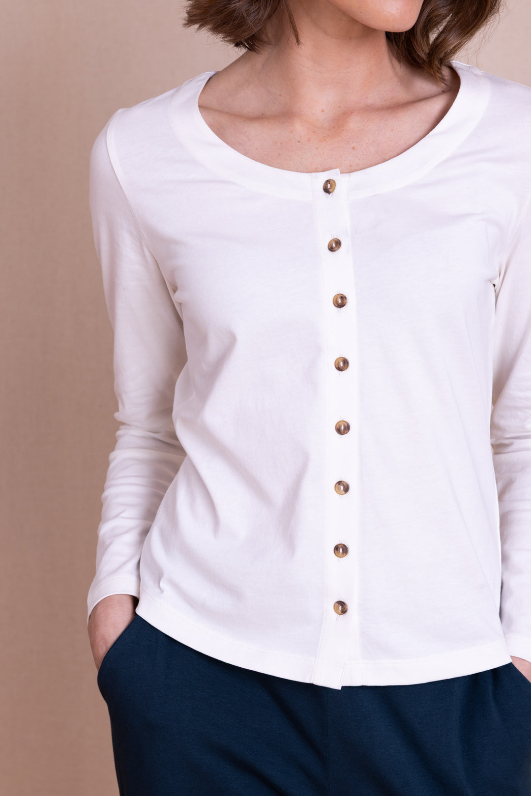Button Through Jersey Top