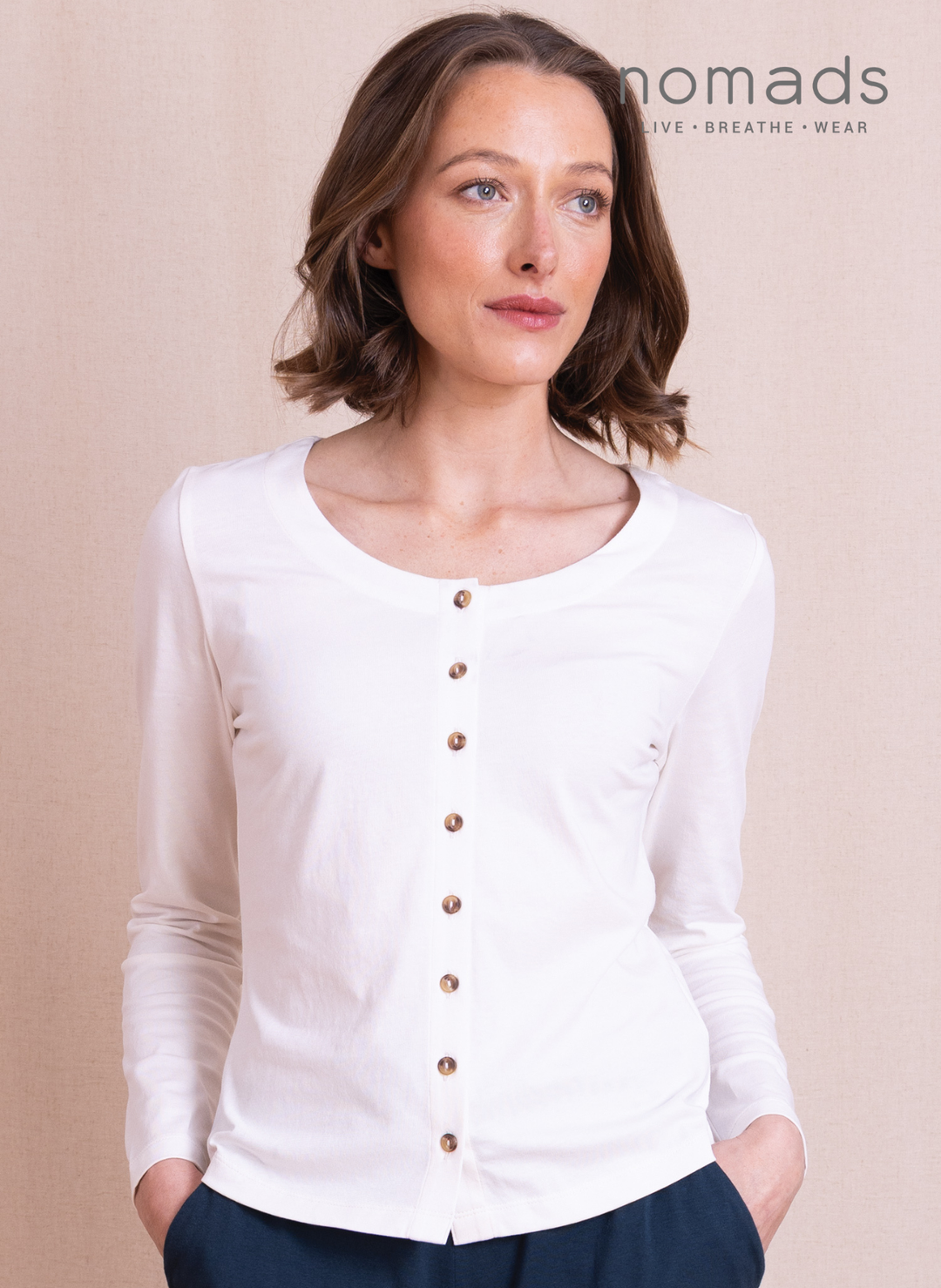 Button Through Jersey Top