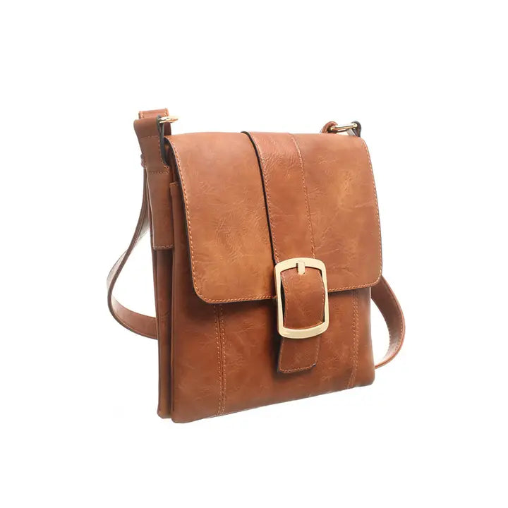 Classic Flap Over Buckle Cross Body Bag | Bessie London
