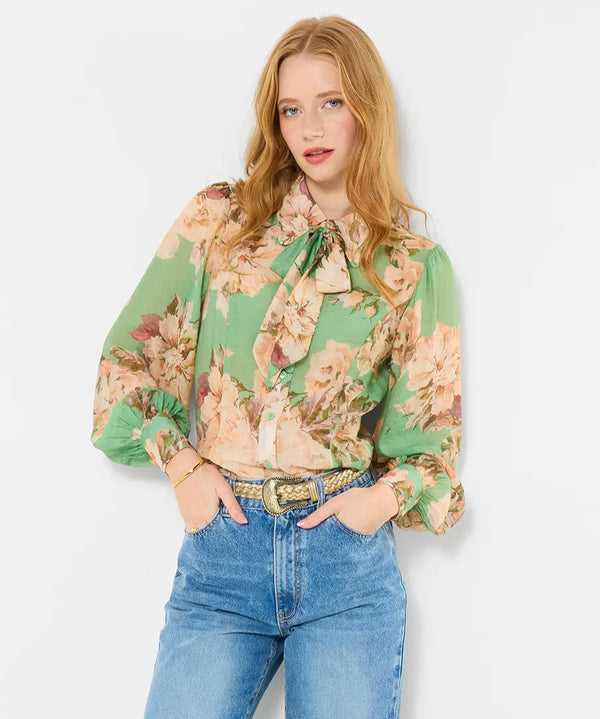 Olivia Printed Blouse With Detachable Tie | Joe Browns