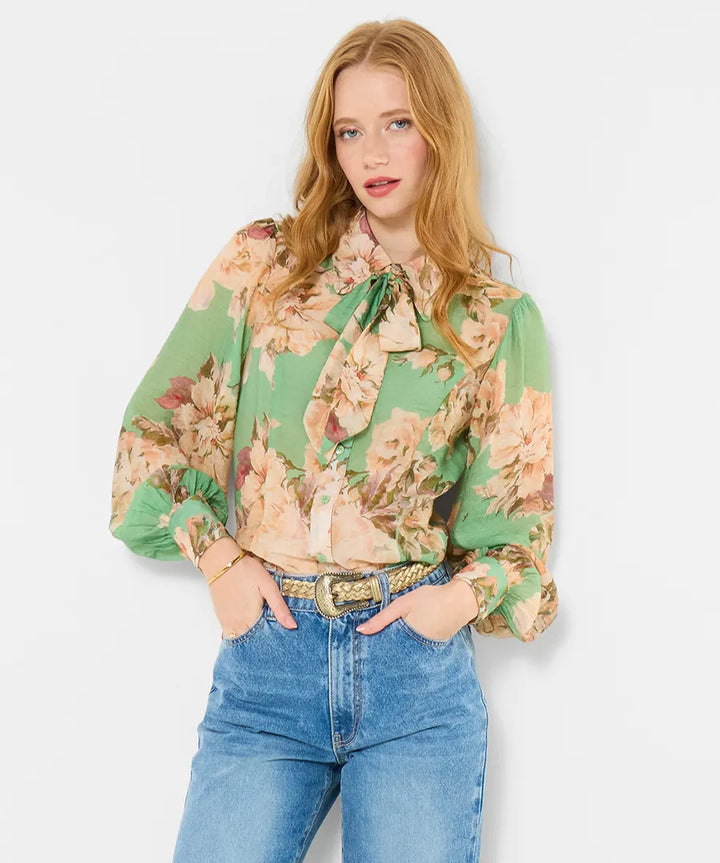 Olivia Printed Blouse With Detachable Tie | Joe Browns