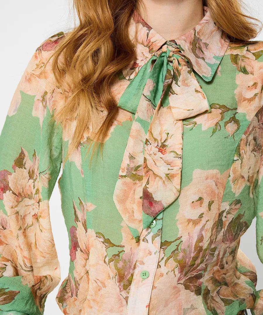 Olivia Printed Blouse With Detachable Tie | Joe Browns