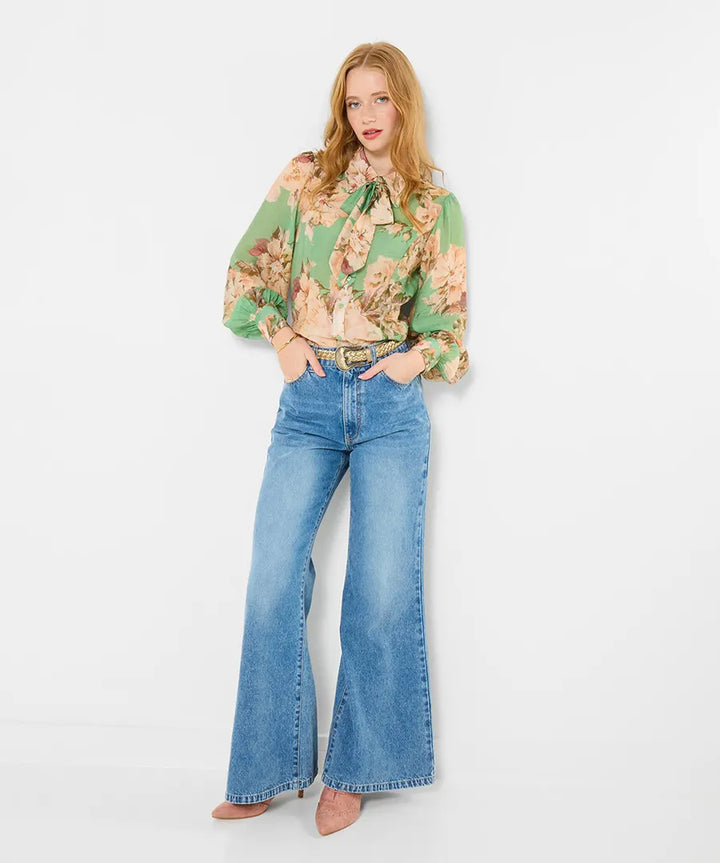 Olivia Printed Blouse With Detachable Tie | Joe Browns