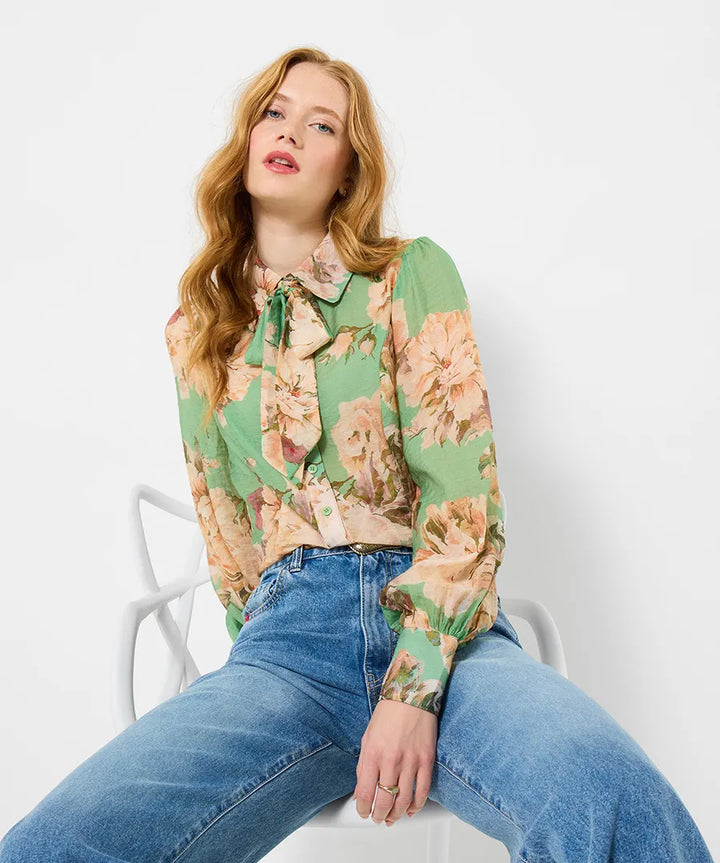 Olivia Printed Blouse With Detachable Tie | Joe Browns