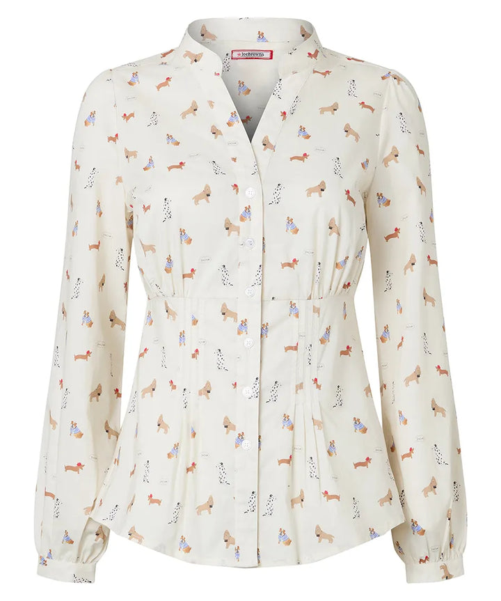 Button Through Dog Print Shirt
