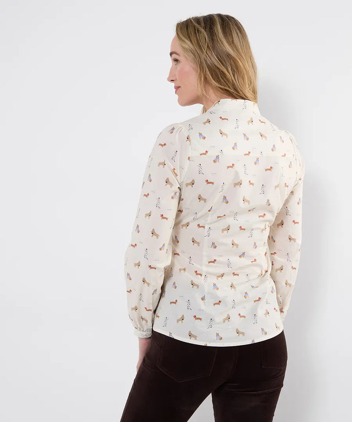 Button Through Dog Print Shirt