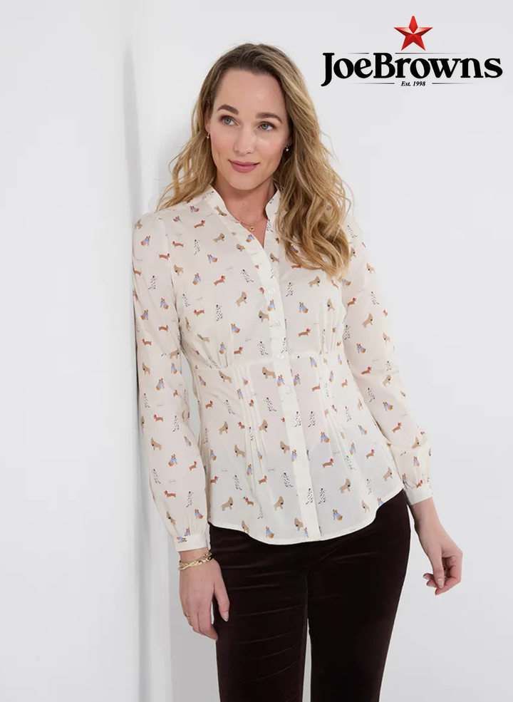 Button Through Dog Print Shirt