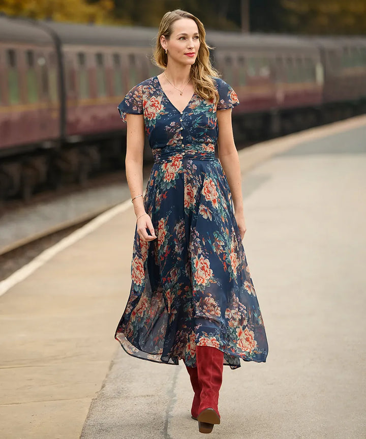 Rowena Floral Georgette Dress