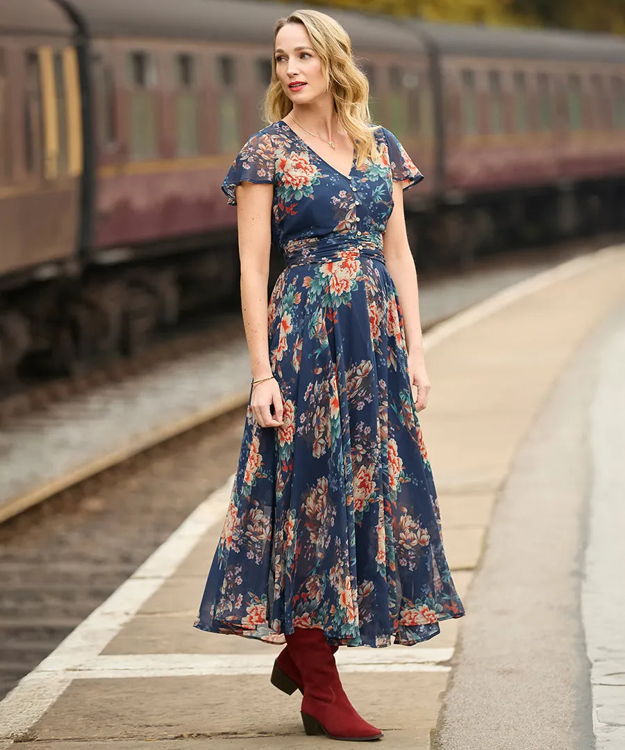 Rowena Floral Georgette Dress