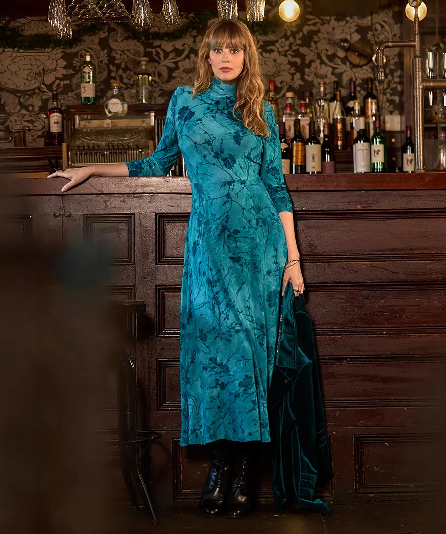 Jessie Flocked Jersey Maxi Dress