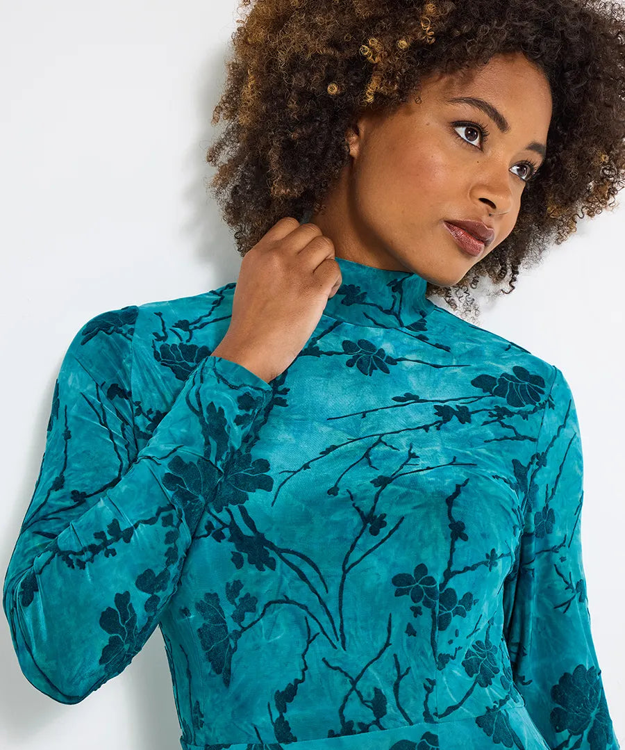 Jessie Flocked Jersey Maxi Dress