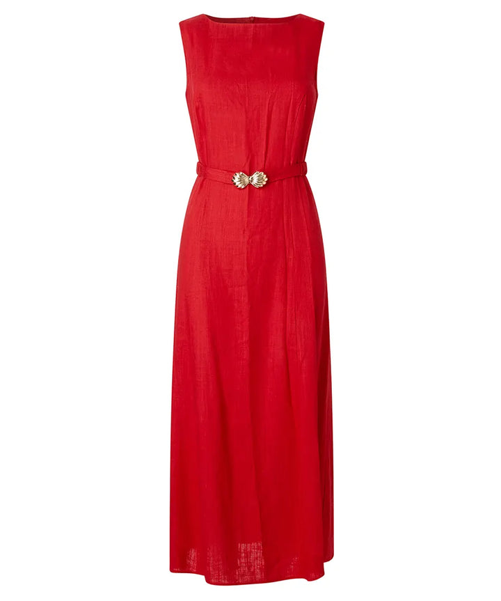 Linen Blend Belted Dress | Joe Browns