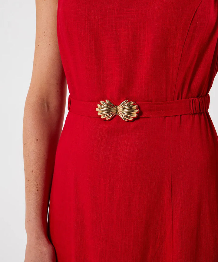 Linen Blend Belted Dress | Joe Browns