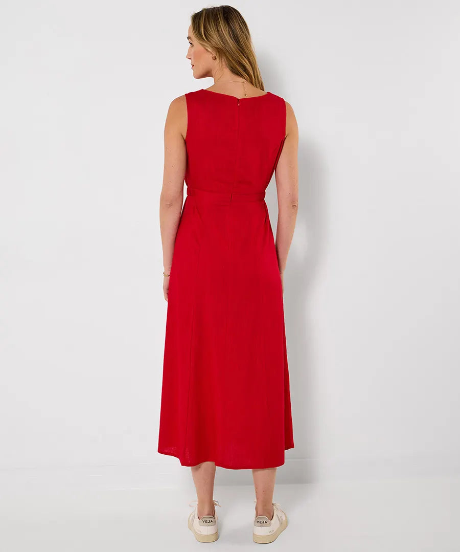 Linen Blend Belted Dress | Joe Browns