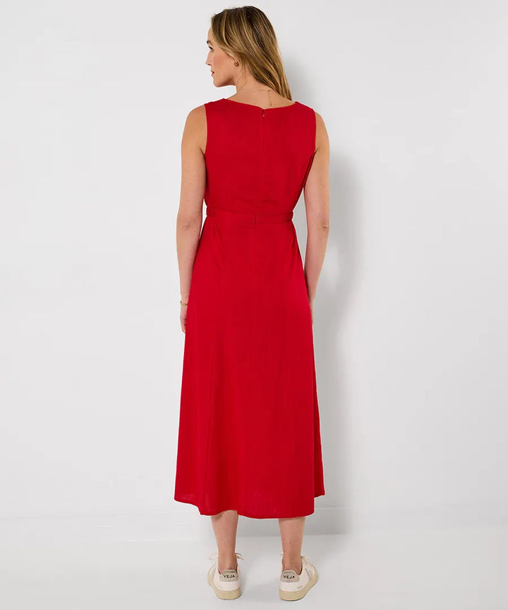Linen Blend Belted Dress | Joe Browns