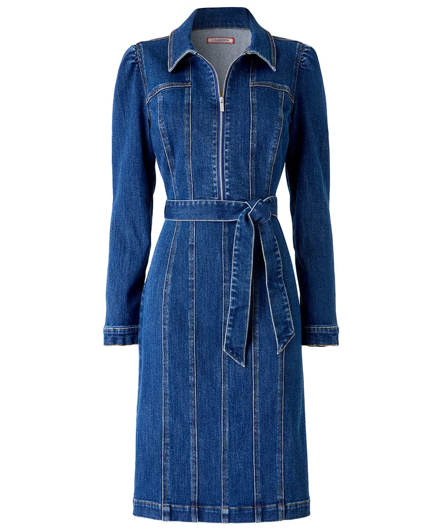 Scarlett Zip Front Denim Dress