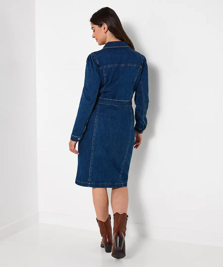 Scarlett Zip Front Denim Dress