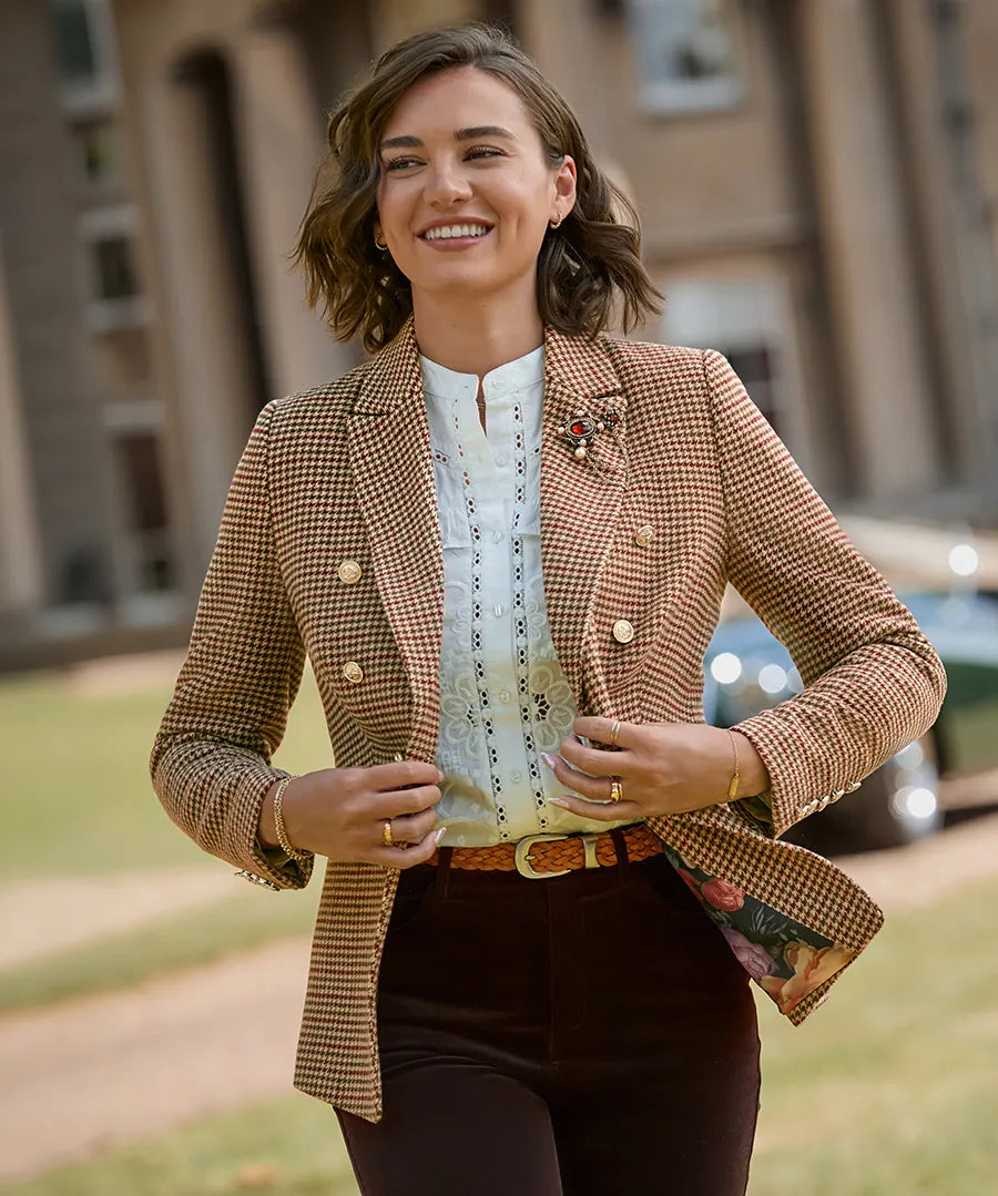 Freya Asymmetric Check Jacket