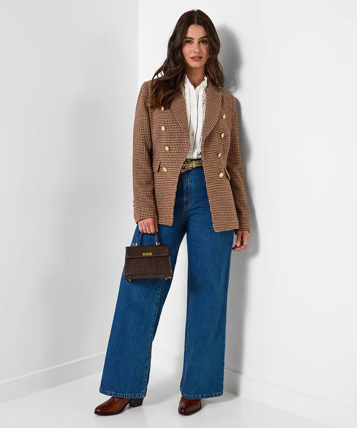 Freya Asymmetric Check Jacket
