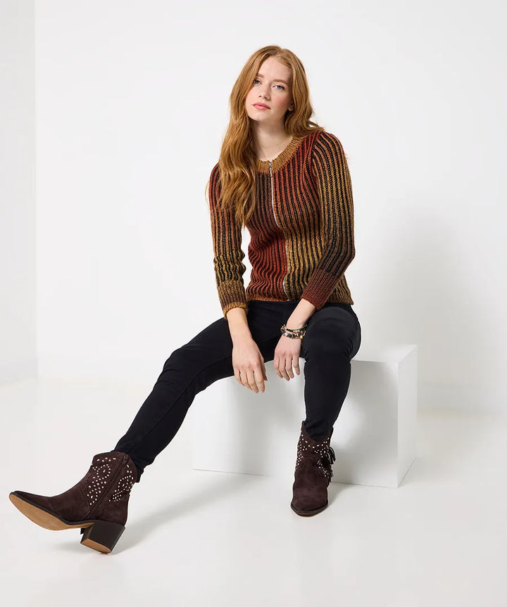 Roxie Ribbed Zip Up Cardigan