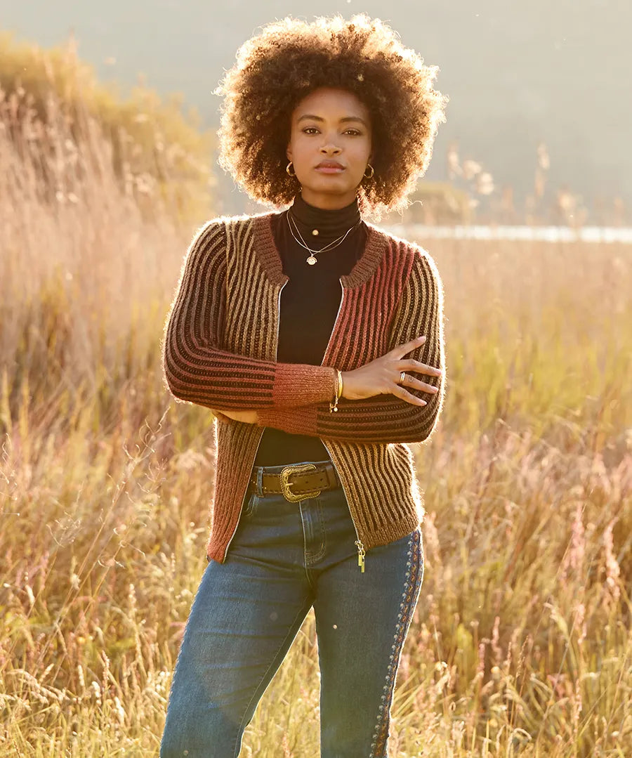 Roxie Ribbed Zip Up Cardigan