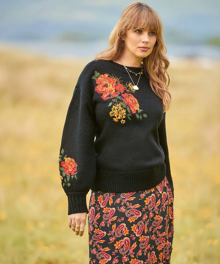 Remarkable Floral Embroidered Jumper