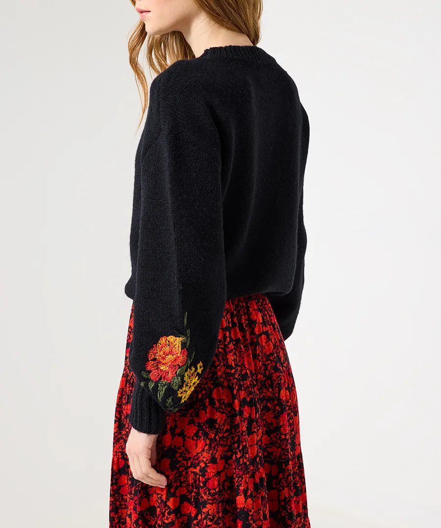 Remarkable Floral Embroidered Jumper