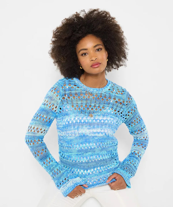 Summer Blues Boho Open Knit Jumper | Joe Browns