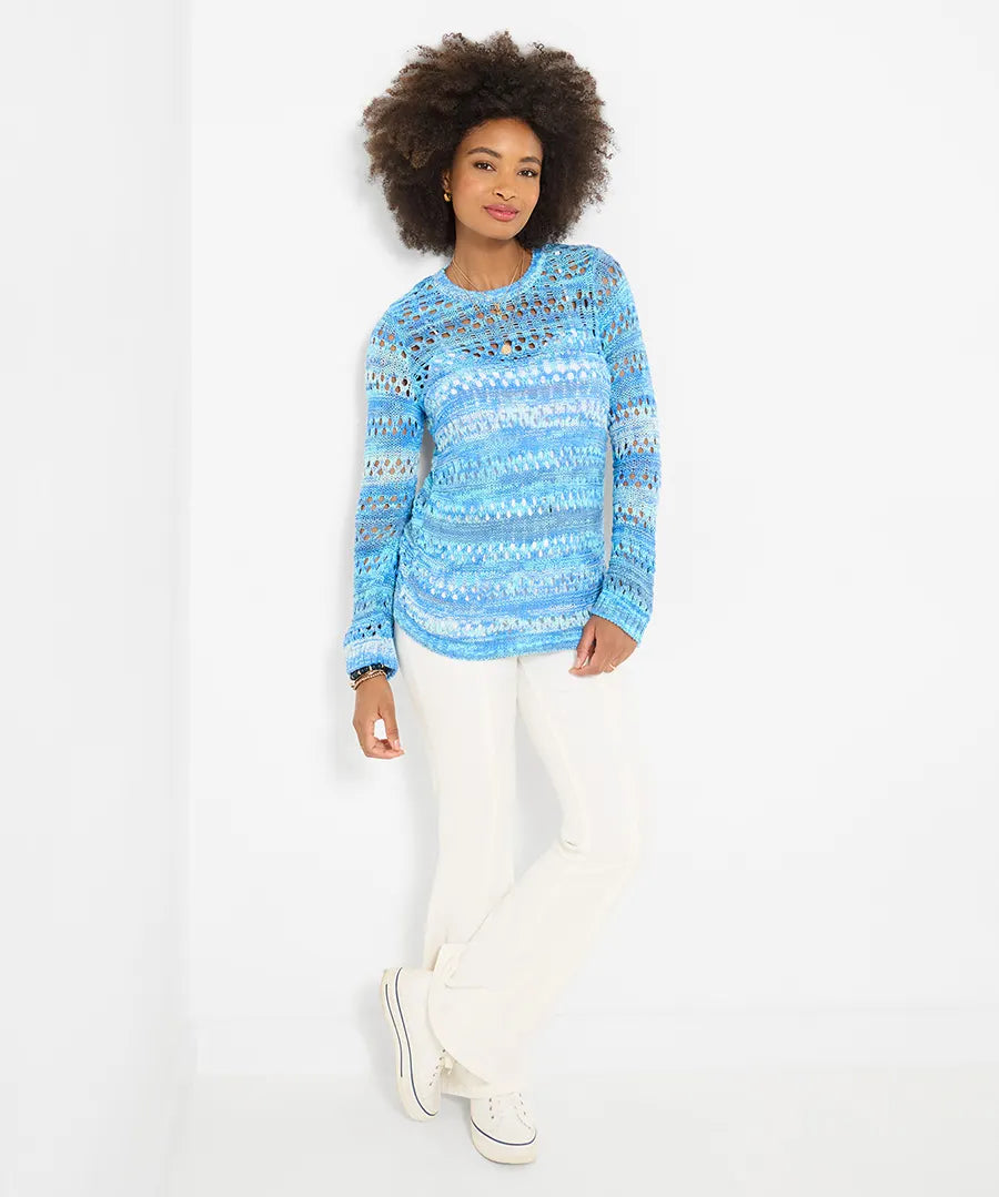 Summer Blues Boho Open Knit Jumper | Joe Browns