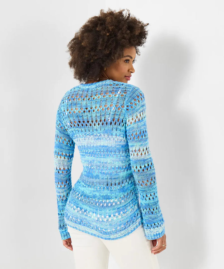 Summer Blues Boho Open Knit Jumper | Joe Browns