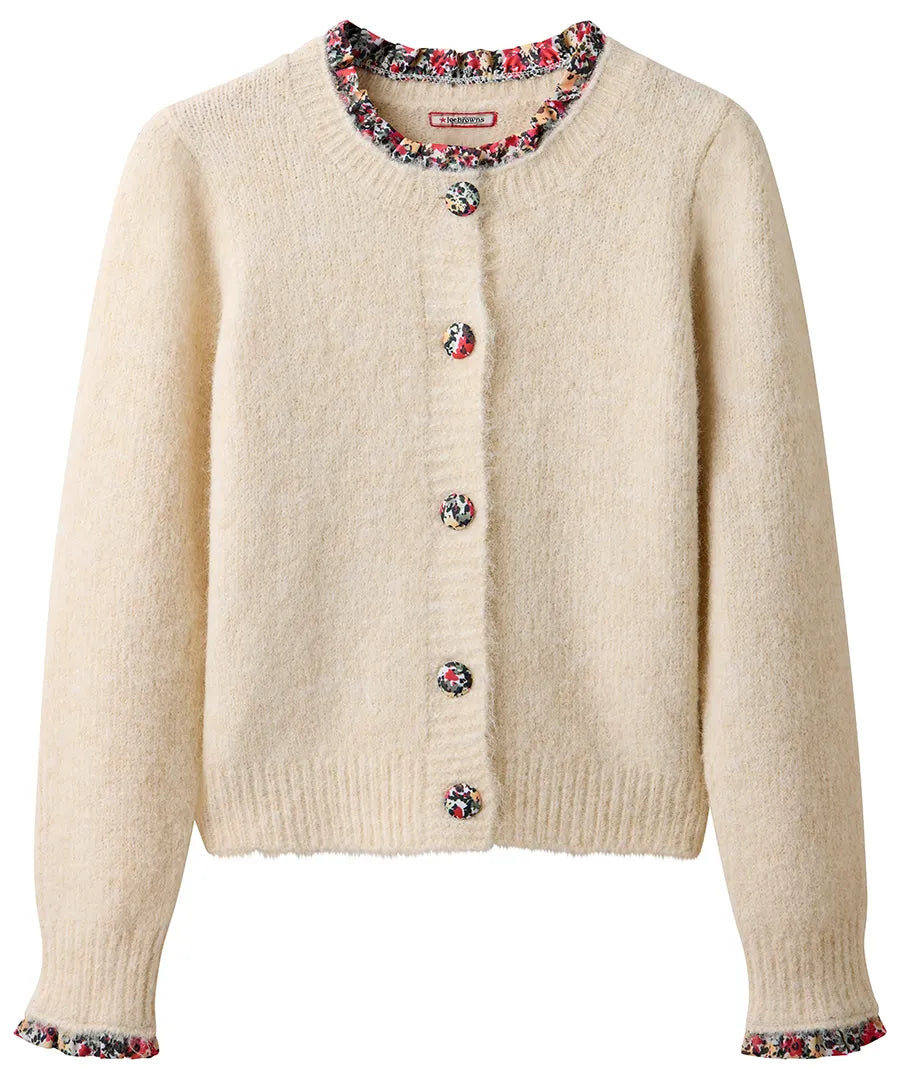 Fancy Floral Trim Cardigan
