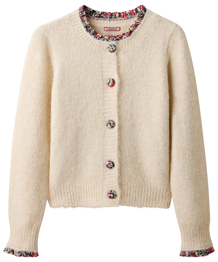 Fancy Floral Trim Cardigan