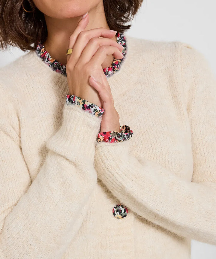 Fancy Floral Trim Cardigan